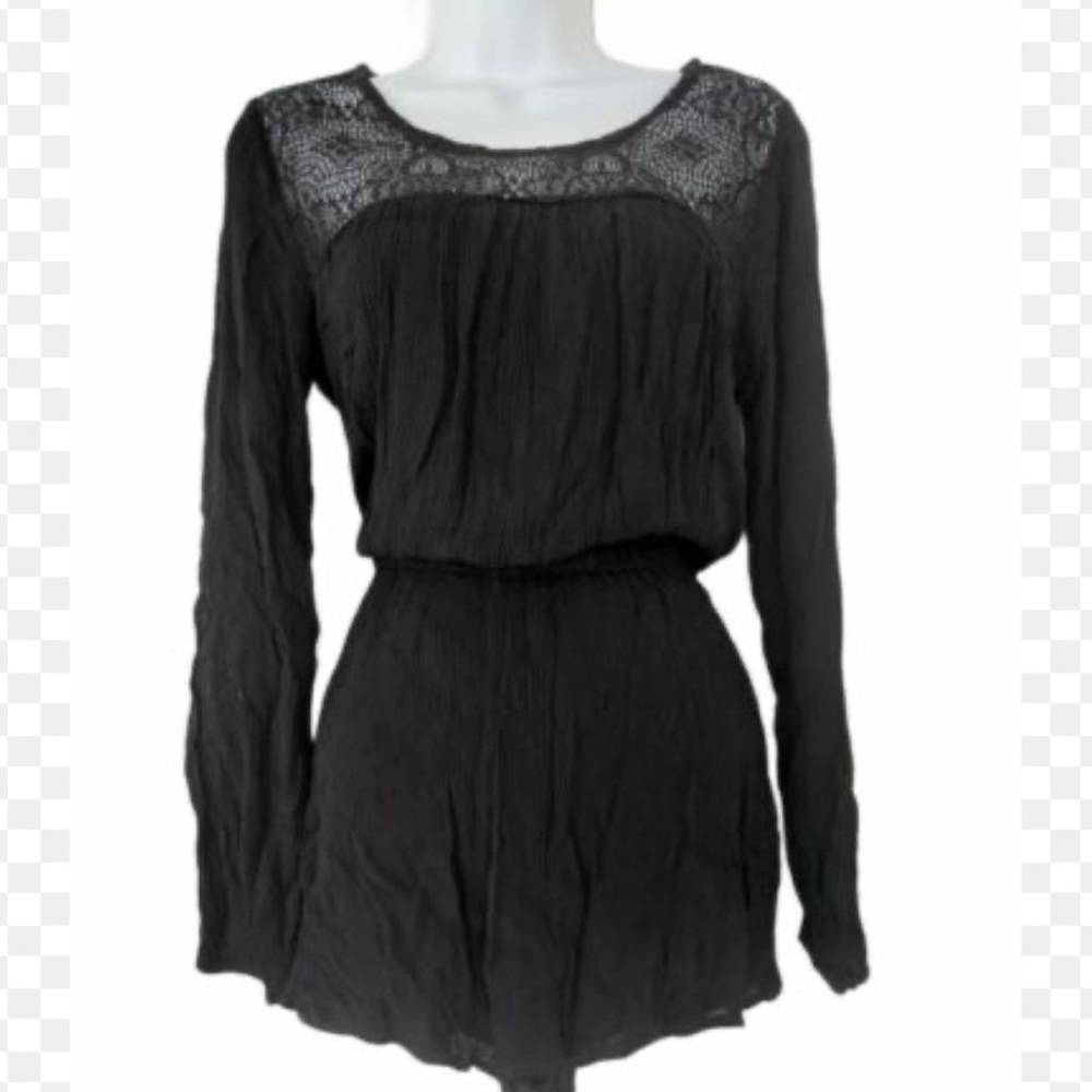 COPY - Xhilaration XL long sleeve black romper.